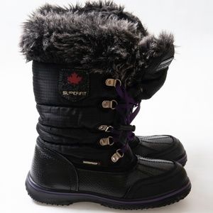 SuperFit Girls Waterproof Winter Boots Size 4
